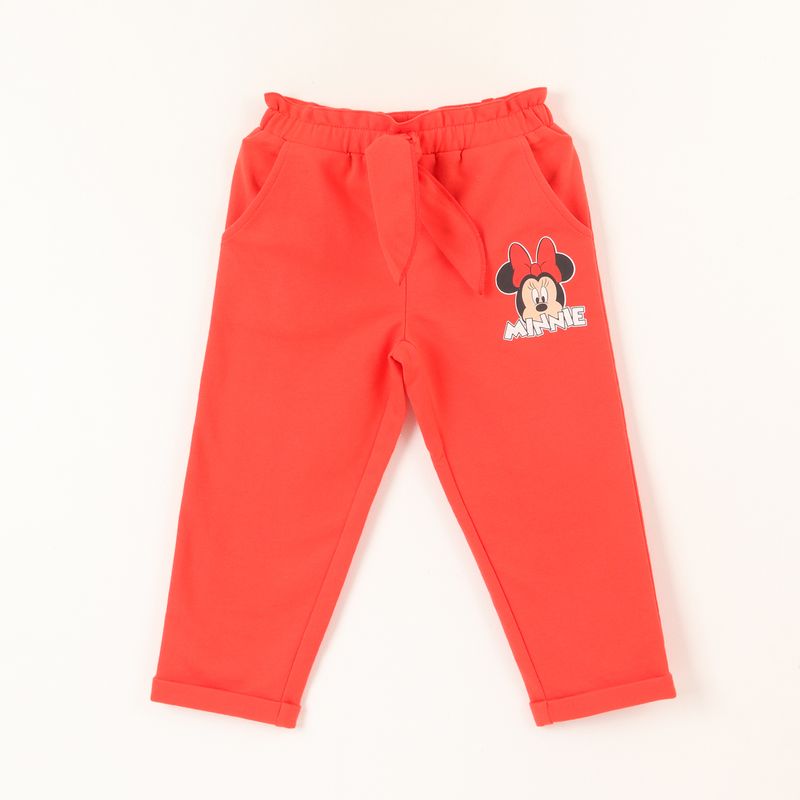 DISNEY - Pantalon De Buzo Niña Minnie Face Rojo Disney