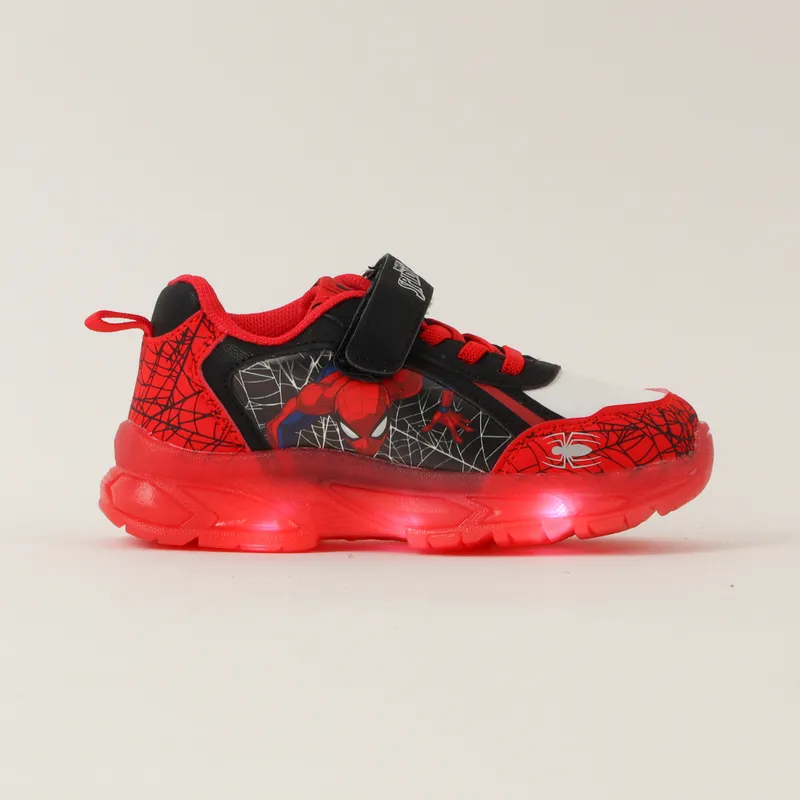 MARVEL - Zapatilla Con Luces Niño Spiderman Telaraña Rojo Marvel
