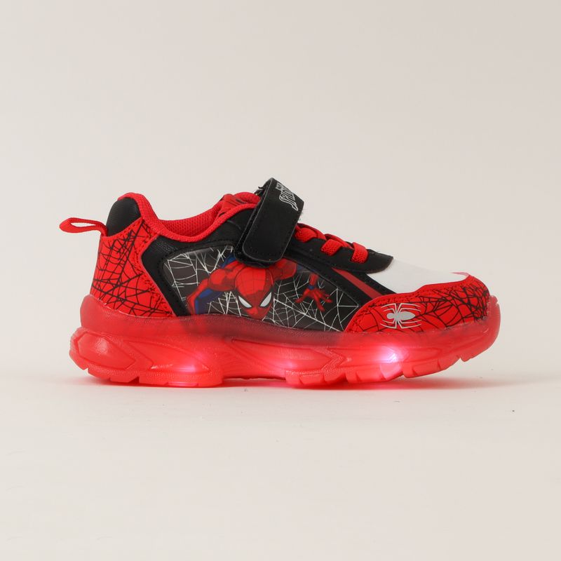 MARVEL - Zapatilla Con Luces Niño Spiderman Telaraña Rojo Marvel