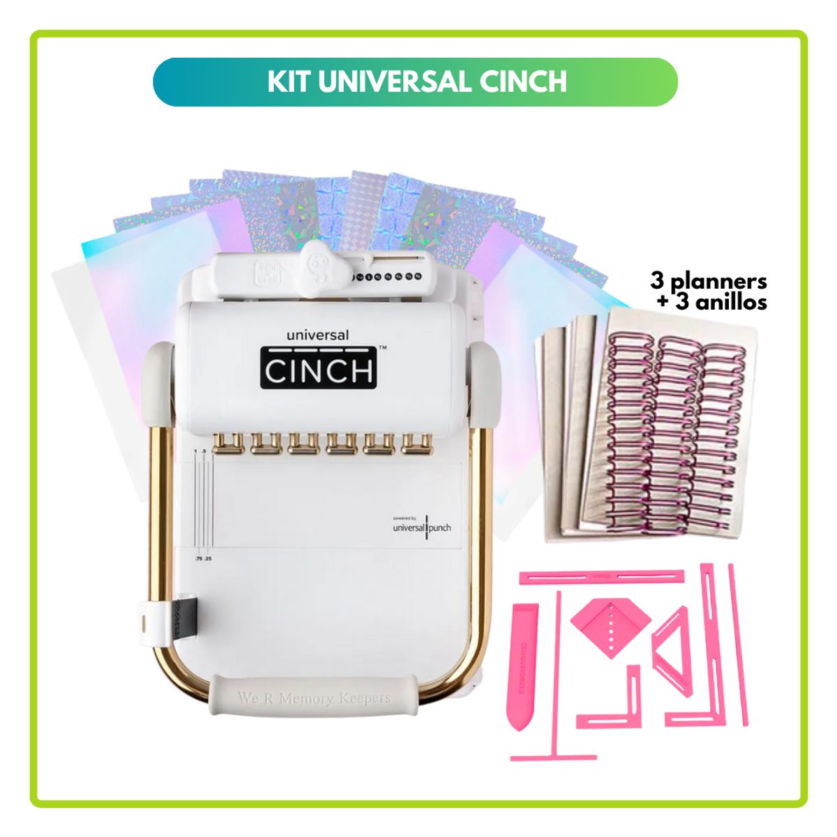 AMERICAN CRAFTS - Encuadernadora UNIVERSAL CINCH + INSUMOS 10