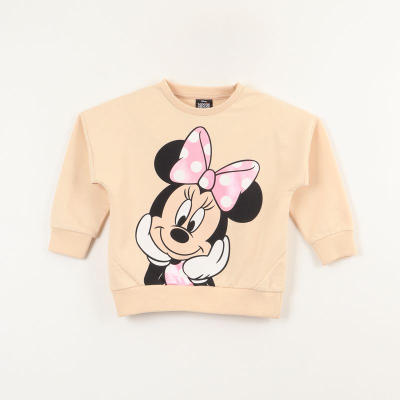 DISNEY - Poleron Cerrado Niña Minnie Cuteness Beige Disney