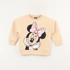 DISNEY - Poleron Cerrado Niña Minnie Cuteness Beige