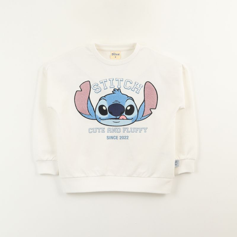 DISNEY - Poleron Cerrado Niña Lilo & Stitch Fluffy Blanco Disney