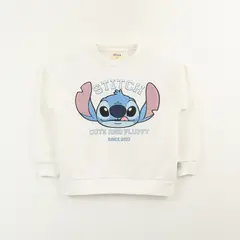 DISNEY - Poleron Cerrado Niña Lilo & Stitch Fluffy Blanco