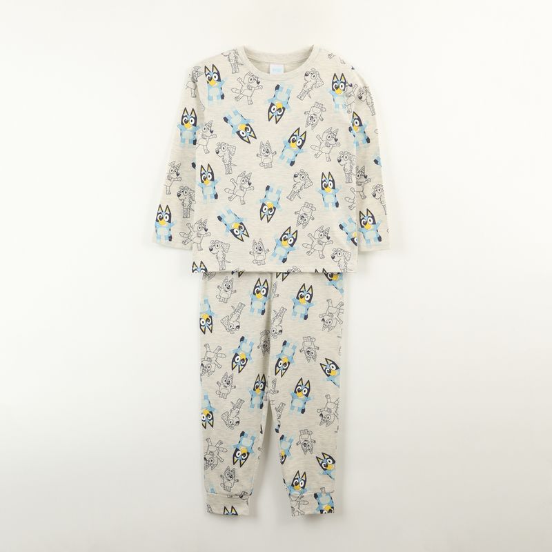 BLUEY - Conjunto Pijama Niño Full Print Gris Bluey