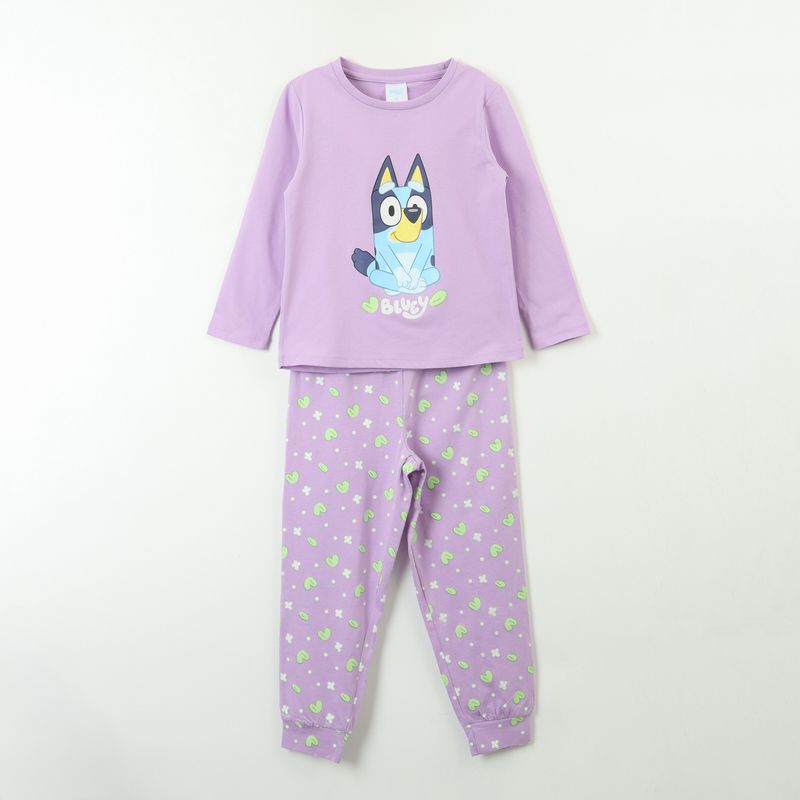 BLUEY - Conjunto Pijama Niña Sentado Morado Bluey