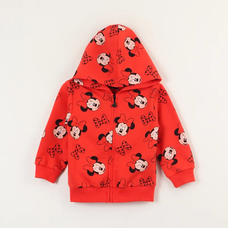 DISNEY - Poleron Abierto Niña Minnie Rostros Rojo Disney