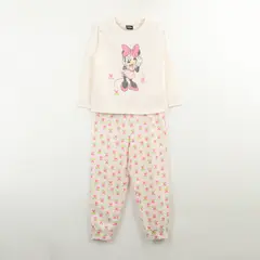 DISNEY - Conjunto Pijama Niña Minnie Flowers Beige