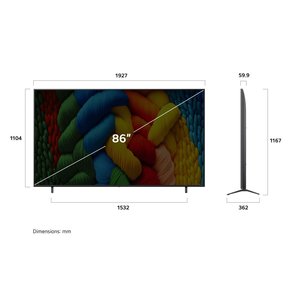 LG - Televisor NanoCell 86 Smart TV 4K UHD AI 86NANO80ASA 2025 + Magic Remote LG