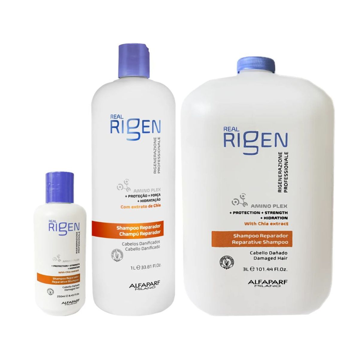 ALFAPARF MILANO - Shampoo Reparador Real Rigen Alfaparf profesional 3 litros