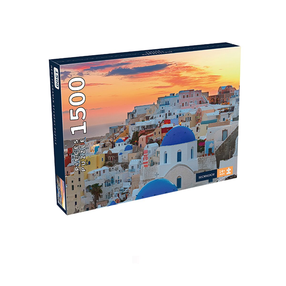 VADELL - Puzzle 1500 piezas Paisaje de Santorini, Mar Mediterráneo, Grecia