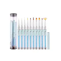 GENERICO - Venalisa® Set Pinceles Azul para Uñas de 10 Piezas