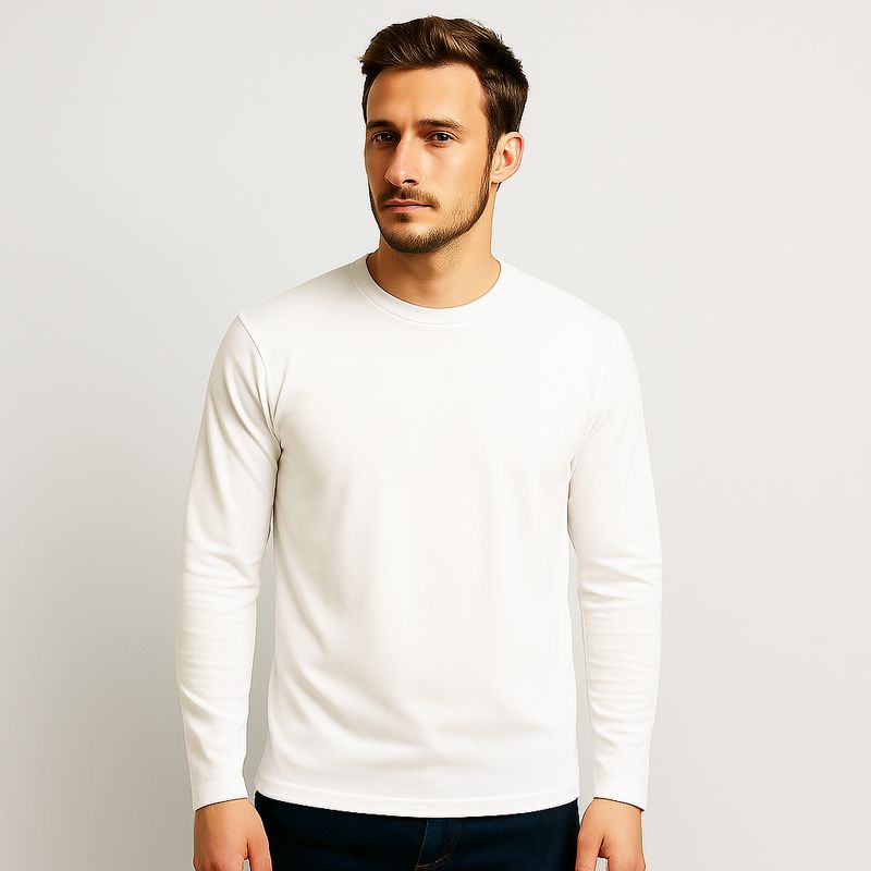 ROLY - Polera manga larga cuello polo para hombre algodón premium roly