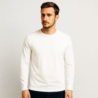 Polera manga larga cuello polo para hombre algodón premium