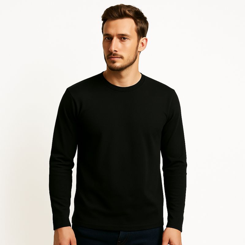 ROLY - Polera manga larga cuello polo para hombre algodón premium roly