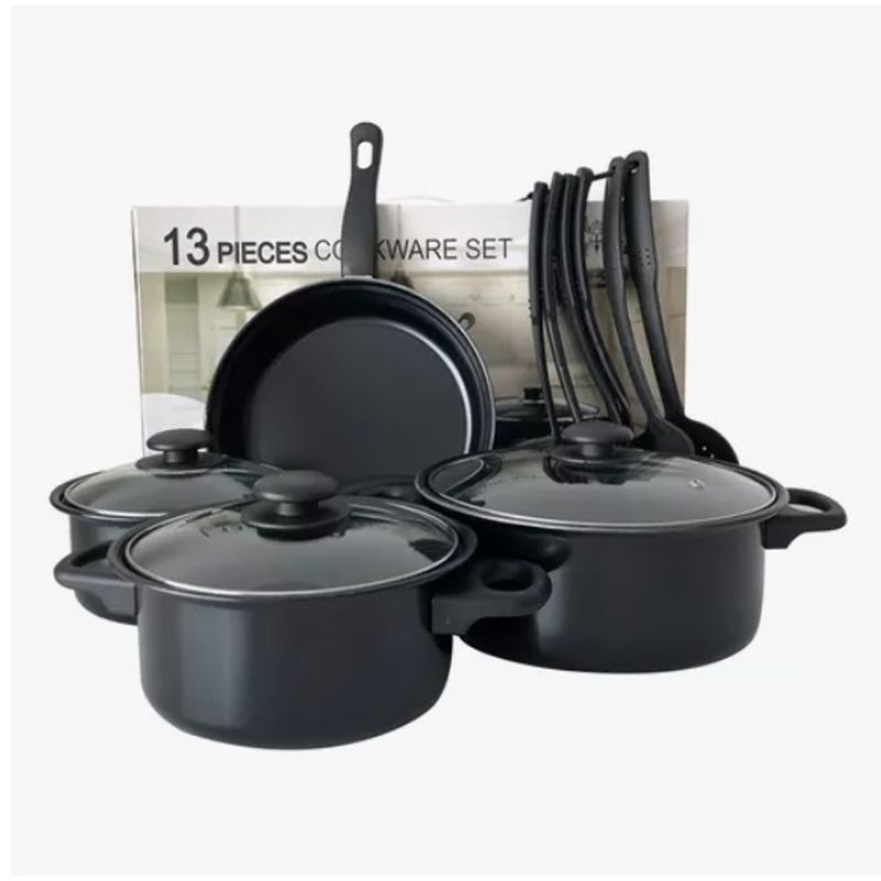 ATLAS - Set De Batería 13 Pcs Antiadherente Negra