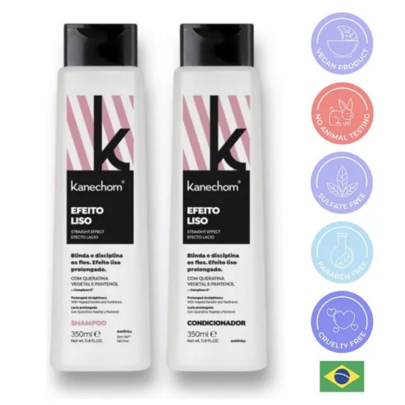 KANECHOM - Pack Shampoo Y Acondicionador Efeito Liso Kanechom