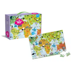 VADELL - Puzzle Infantil 180 piezas Mapa Mundo Animado