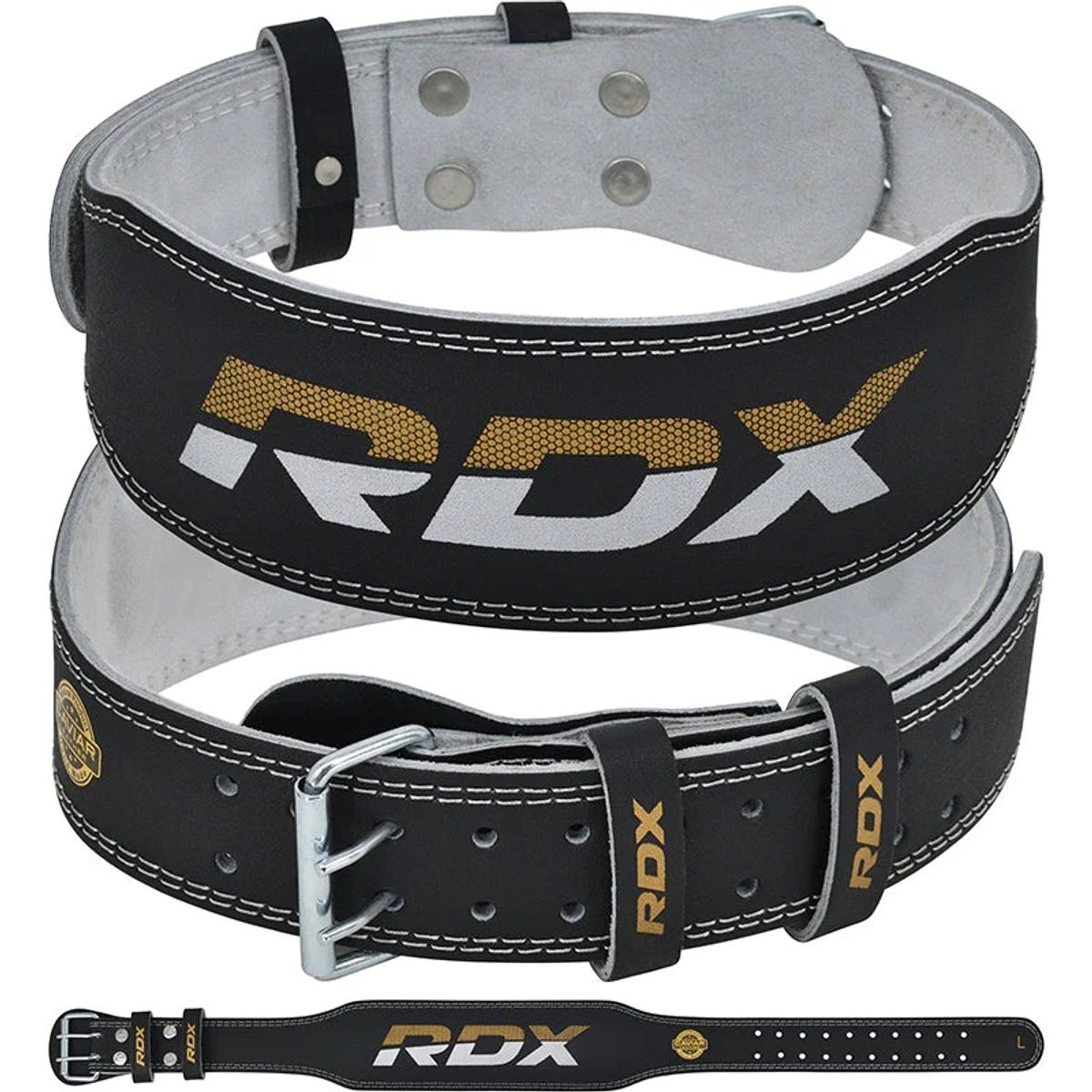 RDX - Cinturón de levantamiento de pesas de cuero de 4 pulgadas RDX Talla L