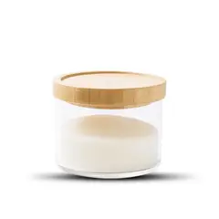 GENERICO - Frasco Contenedor Tarro Hermético Vidrio Tapa Bambú 500ml