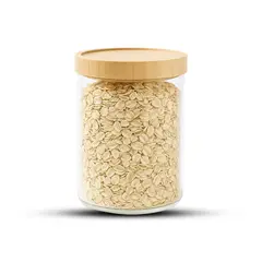 GENERICO - Frasco Contenedor Tarro Hermético Vidrio Tapa Bambú 1000ml
