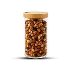 GENERICO - Frasco Contenedor Tarro Hermético Vidrio Tapa Bambú 1400ml