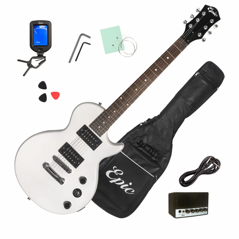 EPIC - Guitarra Electrica 40p Epic LP con Funda Acolchada Amplificador 5w Afinador
