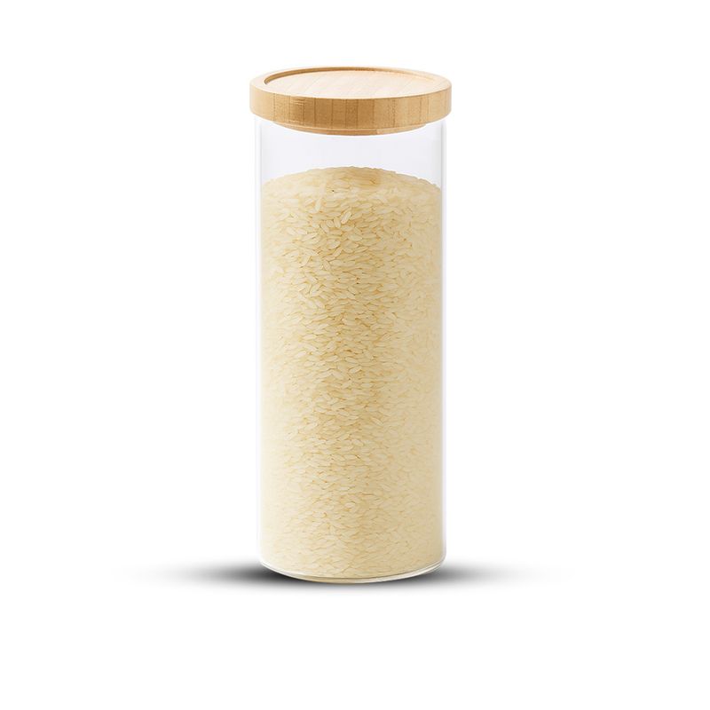 GENERICO - Frasco Contenedor Tarro Hermético Vidrio Tapa Bambú 2200ml