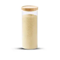 GENERICO - Frasco Contenedor Tarro Hermético Vidrio Tapa Bambú 2200ml