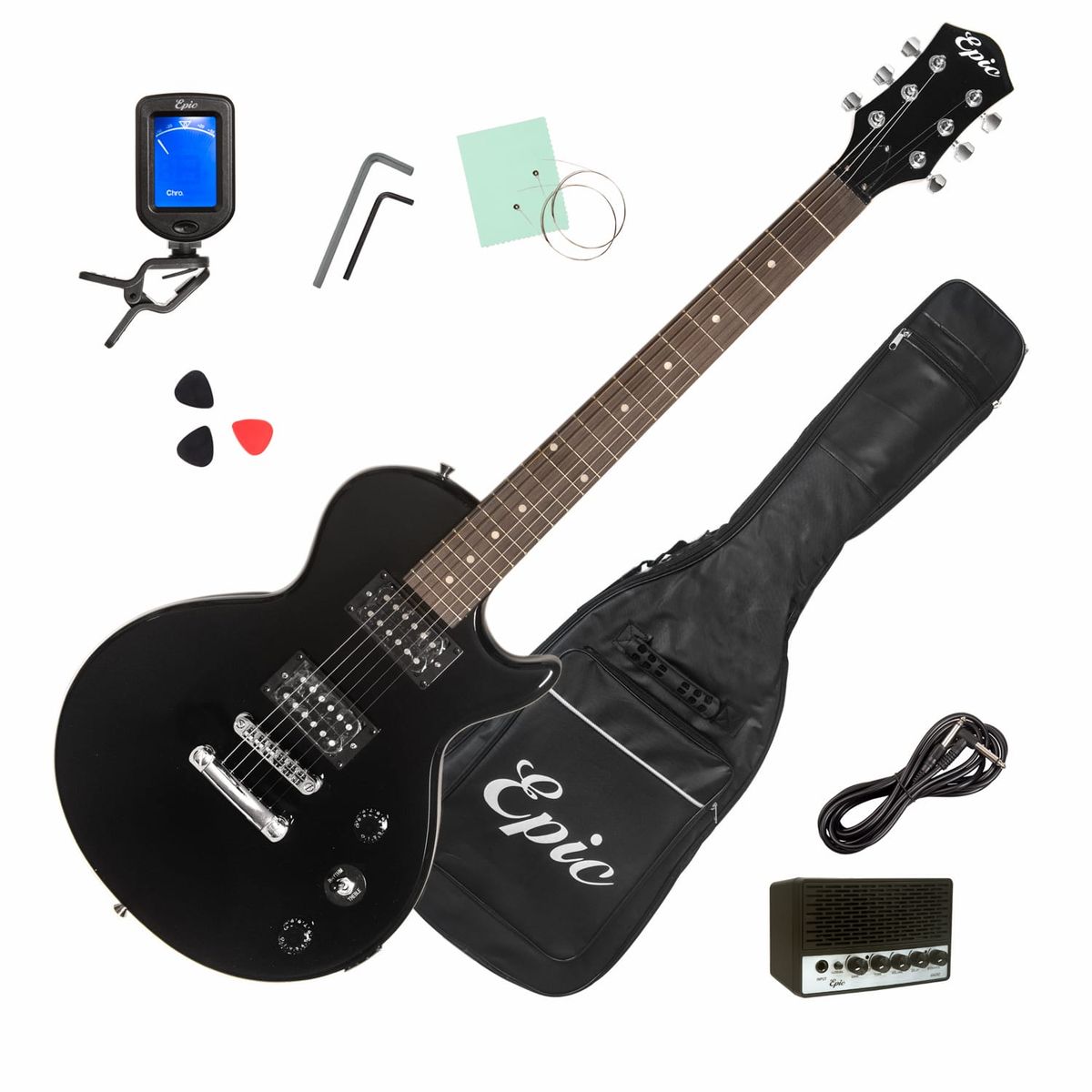 EPIC - Guitarra Electrica 40p Epic LP con Funda Acolchada Amplificador 5w y Afinador