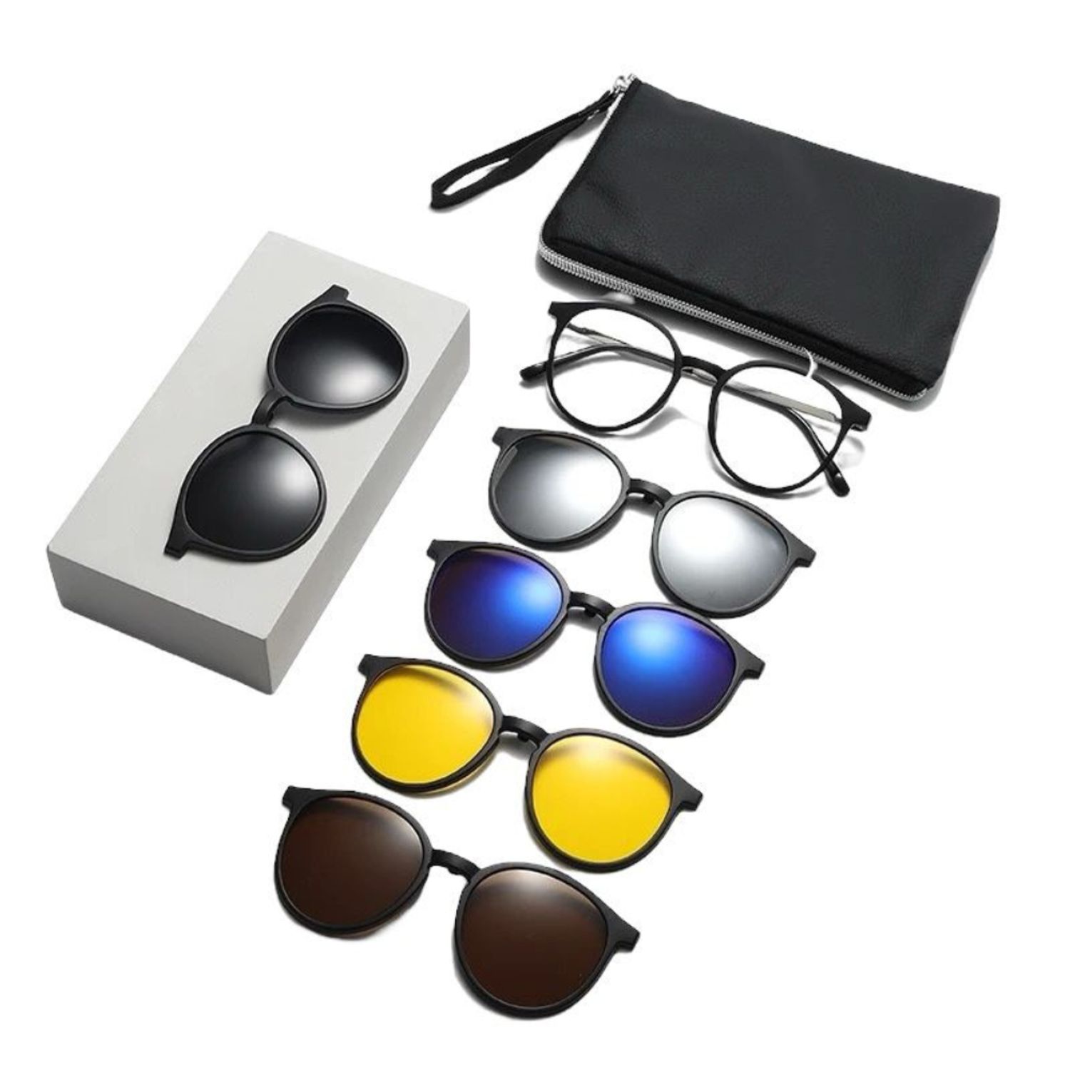 GENERICO Sobre lentes en gafas clip on magnéticas armazón