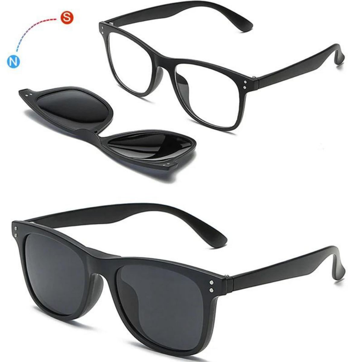 GENERICO - Sobre lentes 5 en 1 gafas clip on magnetica armazon optico sol  2282