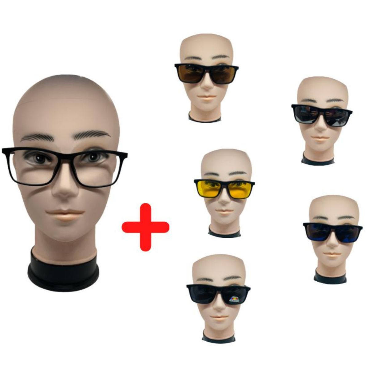 GENERICO - Lentes clip on 5 en 1 magnéticas sobrelentes gafas de sol optico