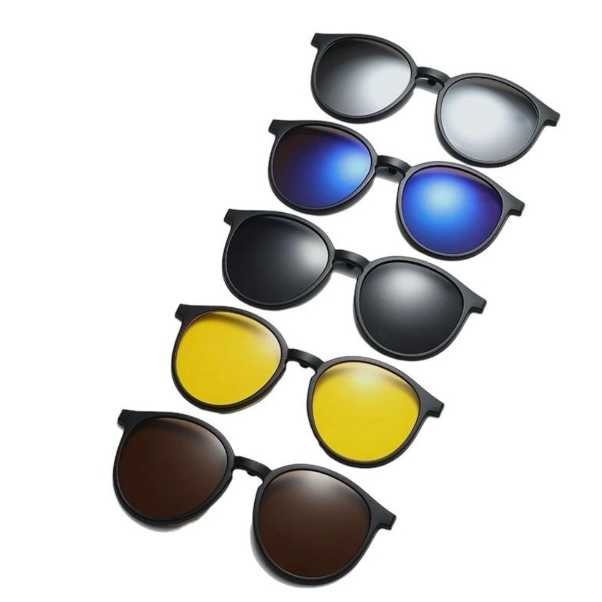 GENERICO - Sobre lentes 5 en 1 gafas con clip on magneticas armazon optico 2377