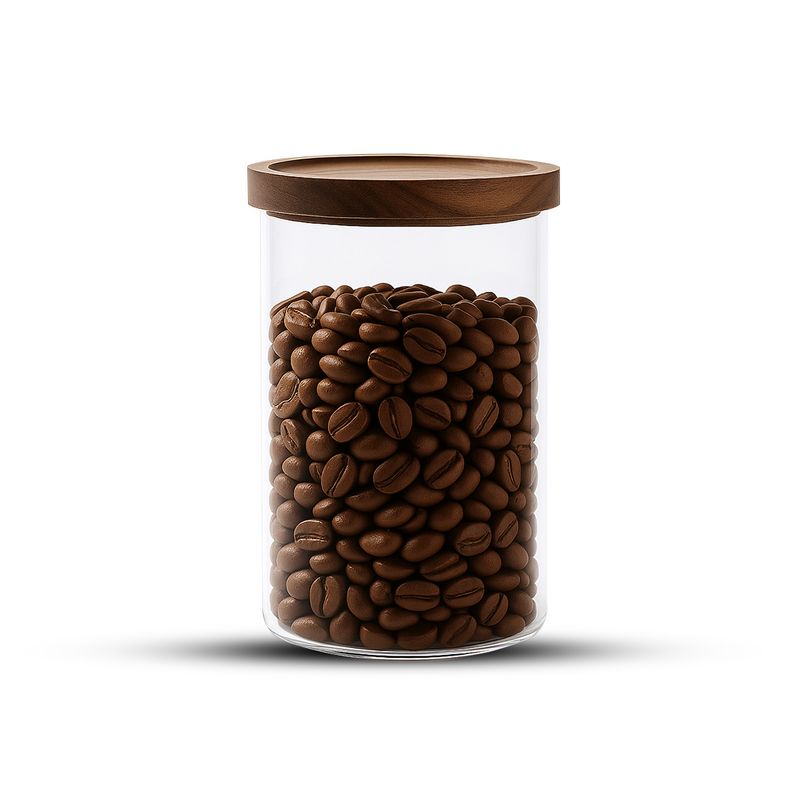 GENERICO - Frasco Contenedor Tarro Hermético Vidrio Tapa Acacia 1000ml