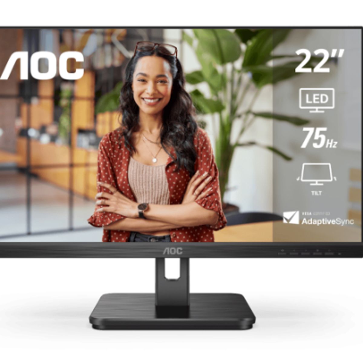 AOC - Monitor 22 Plano - AOC 22E2HM - Full HD 1920x1080