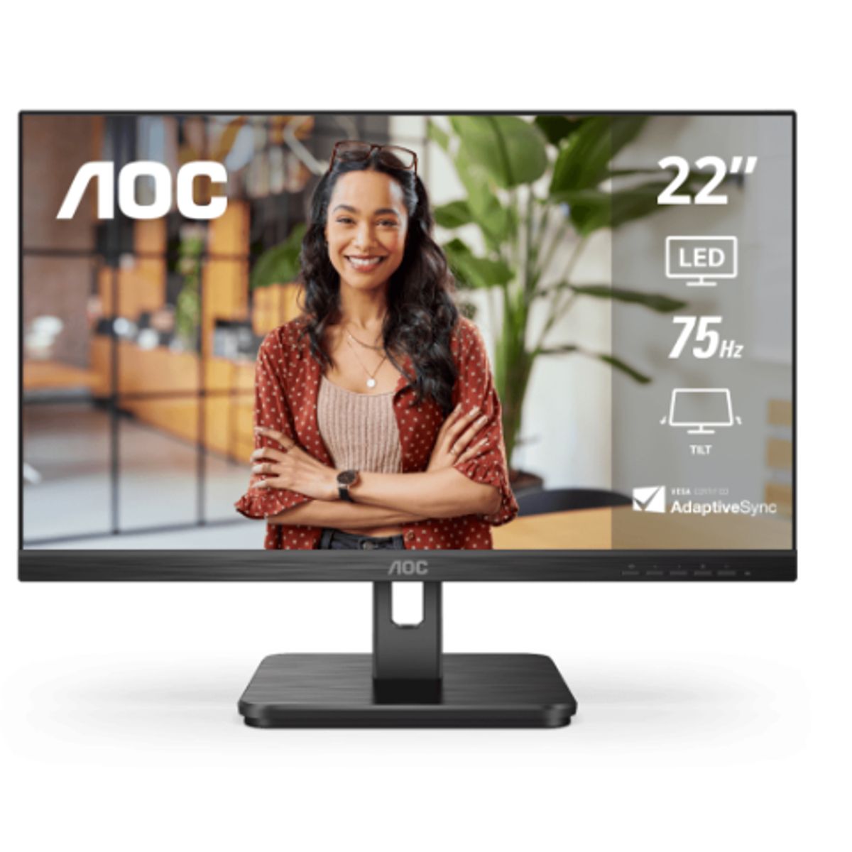 AOC - Monitor 22 Plano - AOC 22E2HM - Full HD 1920x1080