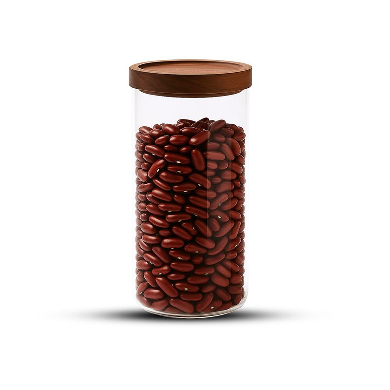 GENERICO - Frasco Contenedor Tarro Hermético Vidrio Tapa Acacia 1400ml