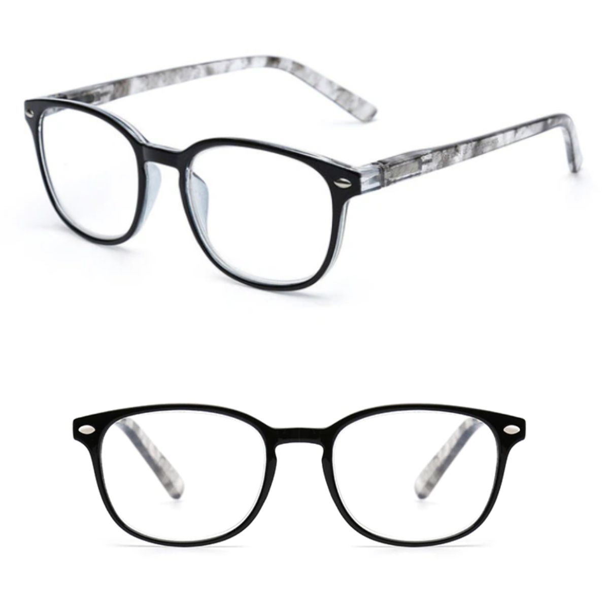 JM - Lentes de Lectura Presbicia +250 Negro Anteojos Graduados Ópticos