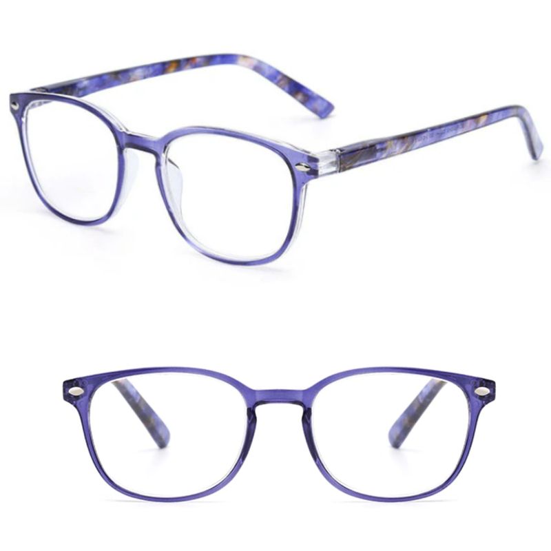 JM - Lentes de Lectura Presbicia +200 Azul Anteojos Graduados Ópticos
