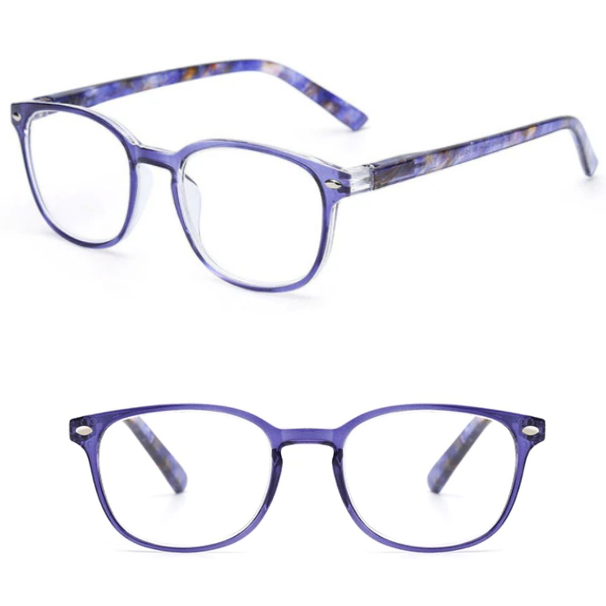 JM - Lentes de Lectura Presbicia +150 Azul Anteojos Graduados Ópticos