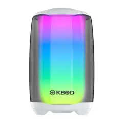 KBOD - Parlante Bluetooth Tws Pulse Mini Rgb Sonido 360 Bc35 Blanco