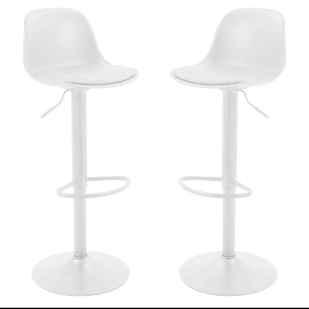 ARTIHOGAR - Pack 2 Pisos Bar Taburete De Luxe Tulipan Blancas/Blanco