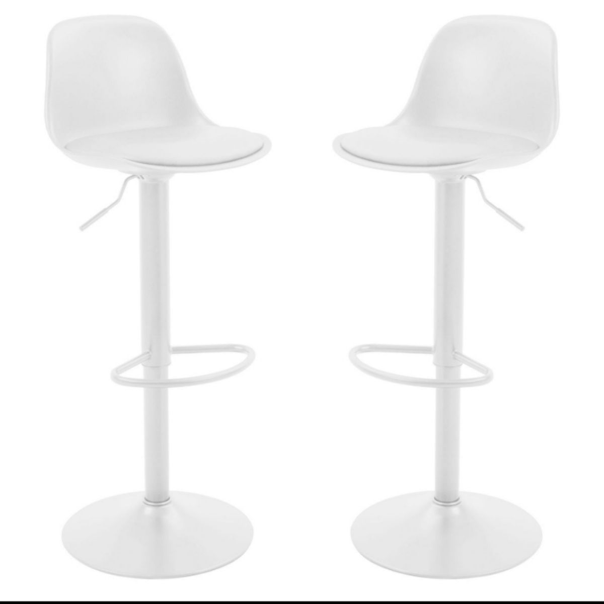 ARTIHOGAR - Pack 2 Pisos Bar Taburete De Luxe Tulipan Blancas/Blanco