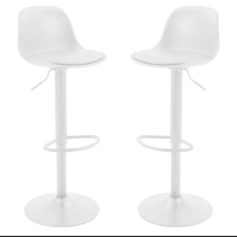 ARTIHOGAR - Pack 2 Pisos Bar Taburete De Luxe Tulipan Blancas/Blanco