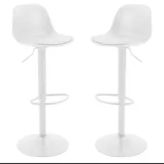 ARTIHOGAR - Pack 2 Pisos Bar Taburete De Luxe Tulipan Blancas/Blanco