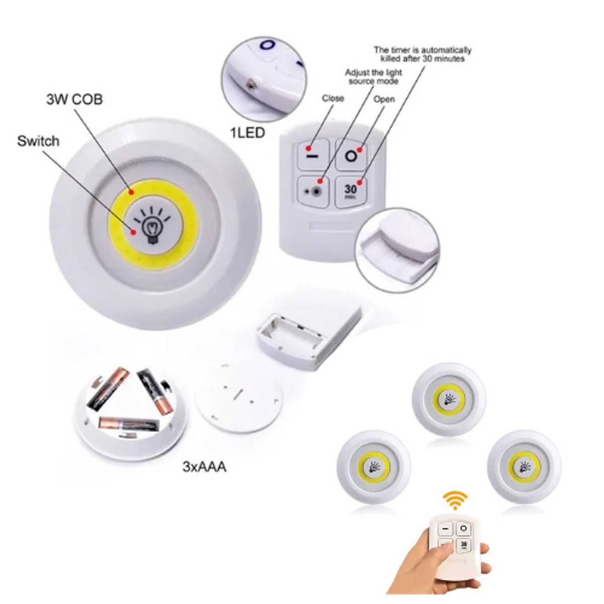 MOVI - Luces LED con control Remoto y  Temporizador