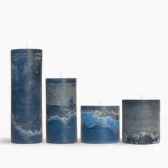 GENERICO - Velas Azules Artesanales - Hechas a Mano 7x15cm