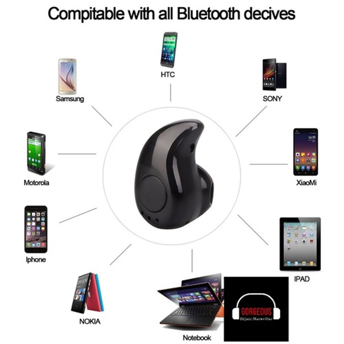 GENERICO - Audífono 1 Bluetooth Recargable 2hrs Auricular Inalámbrico Blanco