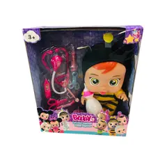 GENERICO - Kit Muñeca Bebe Gorro Abejita Biberon Incluye Kit Doctora